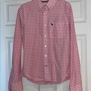 Abercrombie & Fitch Pink & White Casual Button Down Shirt